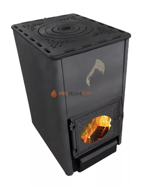 Отопительно-варочная печь Березка "Комфорт 120" стекло