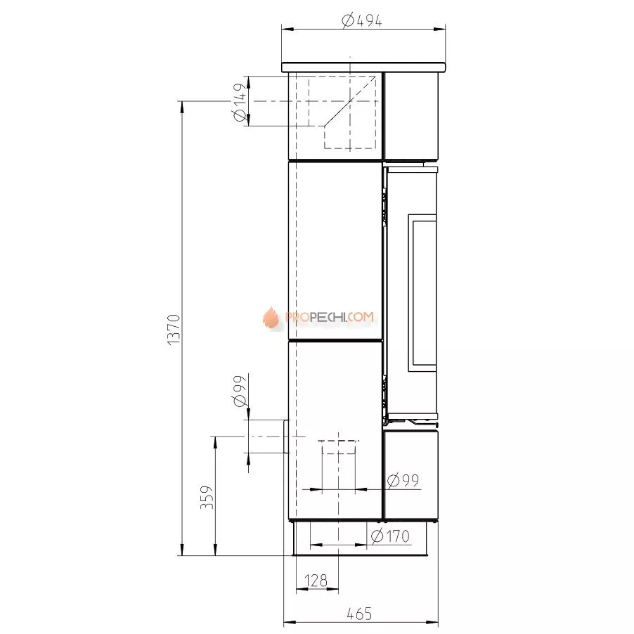 Печь-камин Thorma ATIKA Extra Serpentino