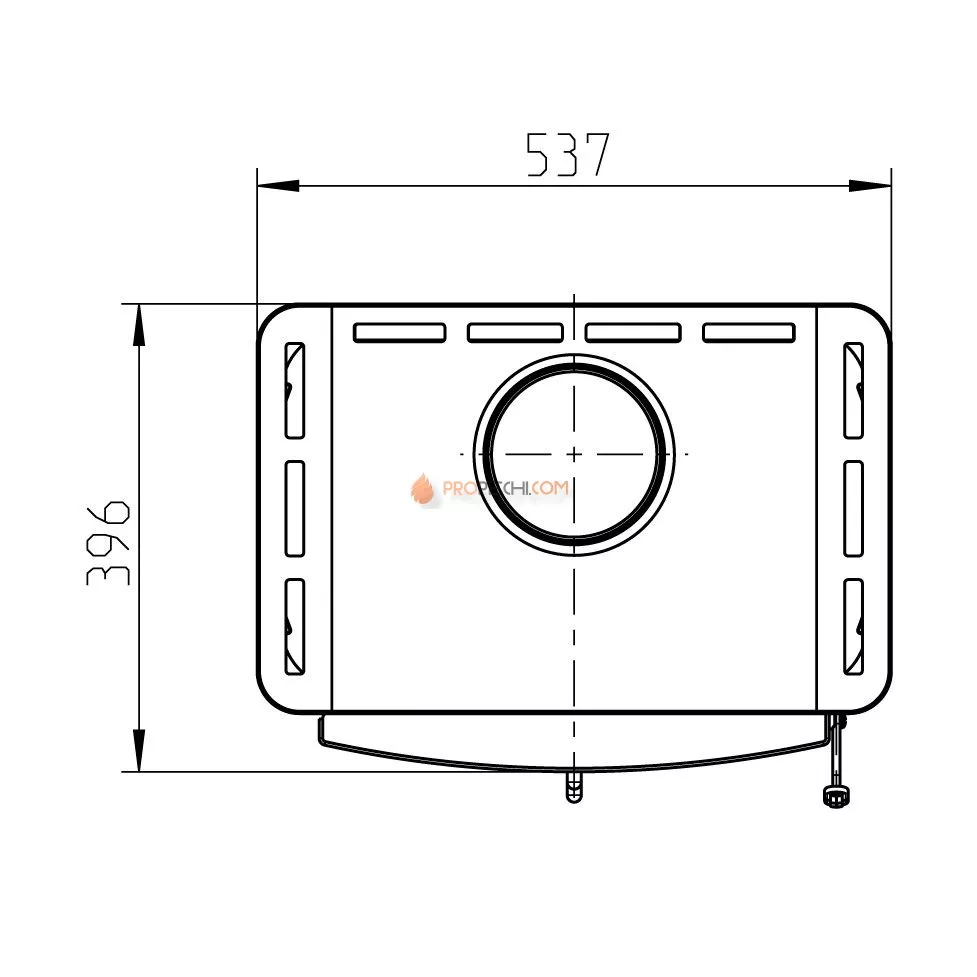 Печь-камин Thorma TORINO, серая с орнаментом