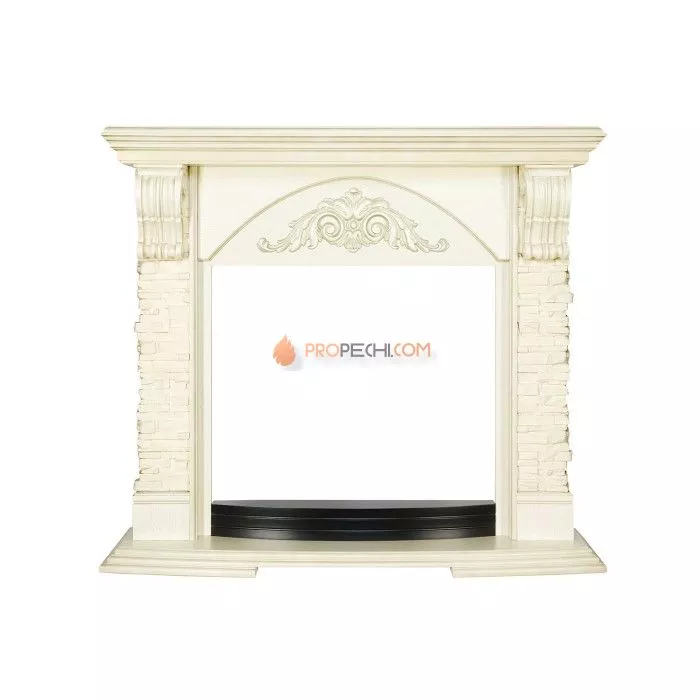 Каминокомплект Royal Flame Rimini - Слоновая кость с патиной с Электрическим очагом Royal Flame Emerald 28