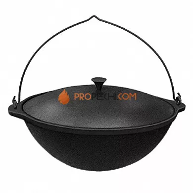 Везувий Казан чугунный 8 л. с ручкой и крышкой