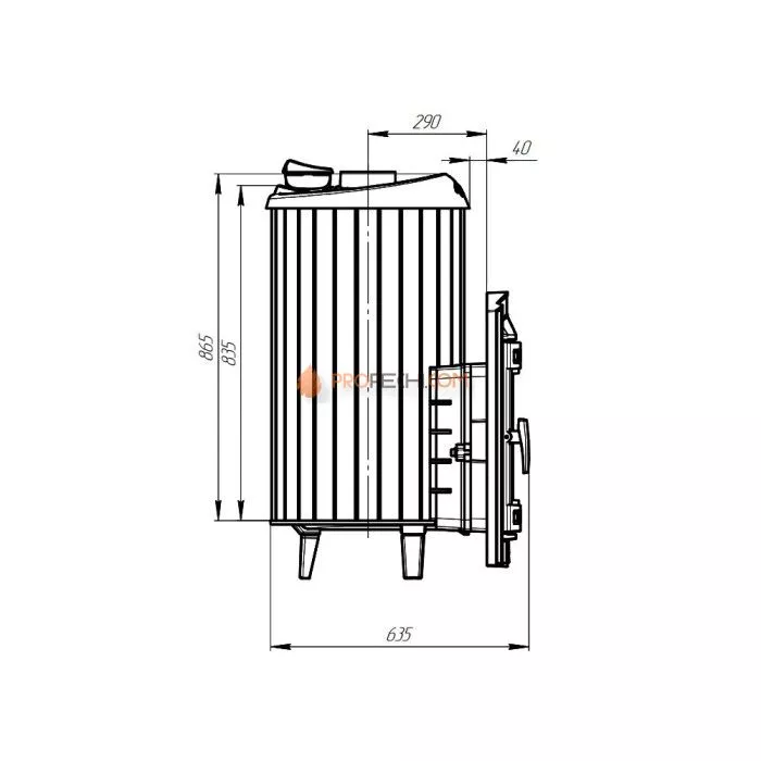Чугунная печь для бани Атмосфера XL КТТ ламели Россо Леванто