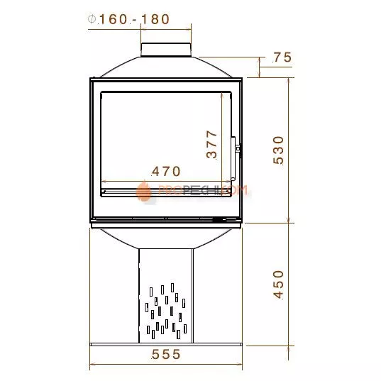 Печь-камин Liseo Castiron LCI 5 GF Compact
