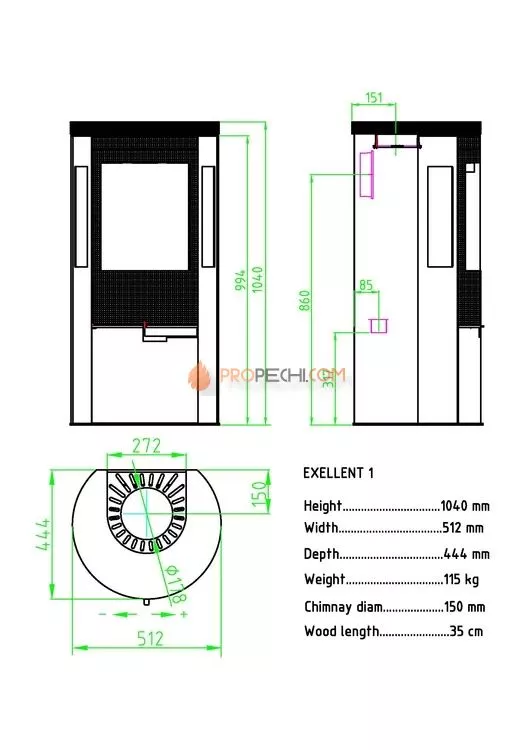 Печь-камин Sveaflame Excellent 1W