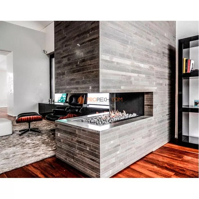 Газовая топка Vero Design Nippon Трёхсторонний EPI (2250x750 мм) D350 мм, горелка VLK burner