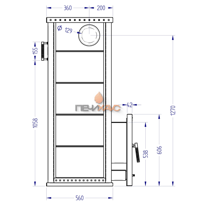 Газовая печь для бани Klover 20-RV 310S ( Талькомагнезит )