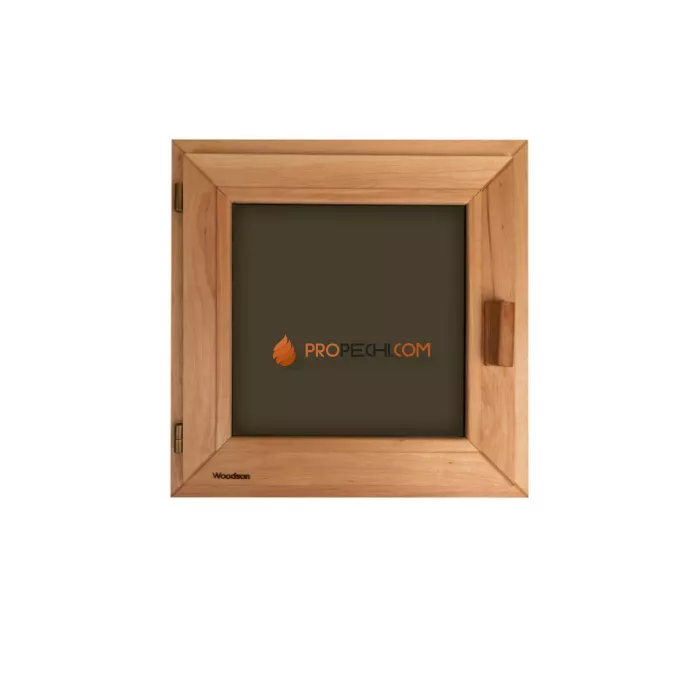 Окно Woodson PRO 50x50, стекло GREY ольха, левое