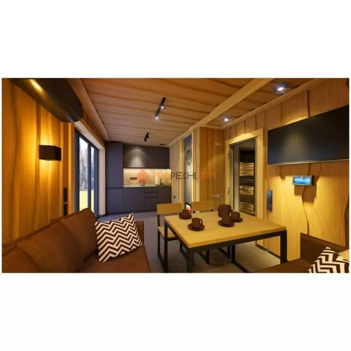 Каркасная двухмодульная баня Woodson Free 6х5 (утепление 100)