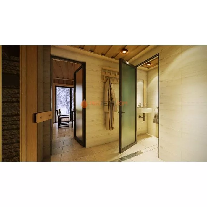 Каркасная двухмодульная баня Woodson 6х5 (утепление 150)