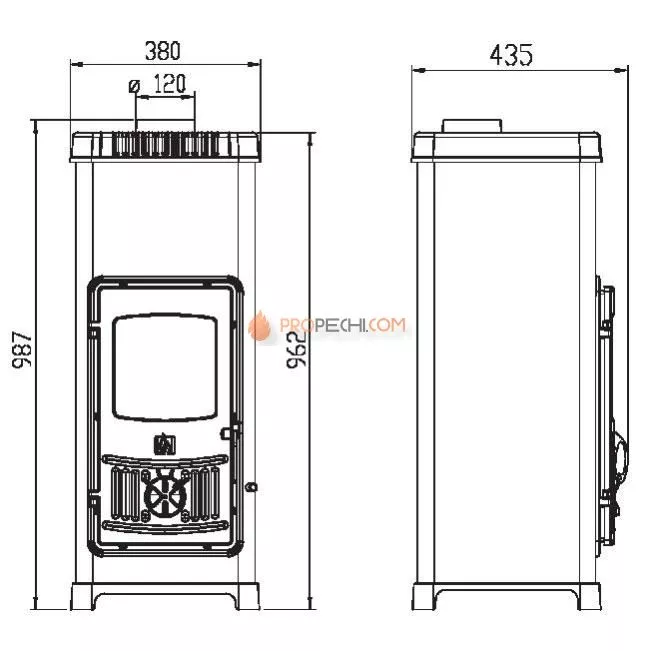 Печь-камин Plamen Dora 10 N зеленая