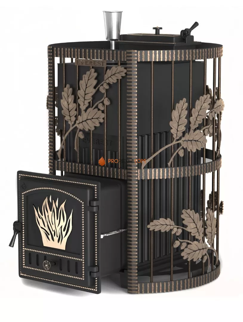 Банная печь Эверест Ковка 24 (281) закрытая каменка