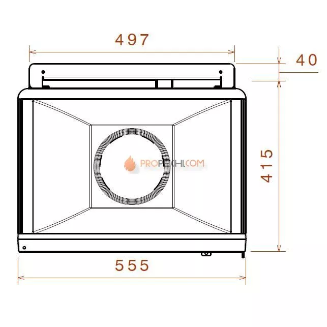 Печь-камин Liseo Castiron LCI 5 GLR Wall, два боковых стекла