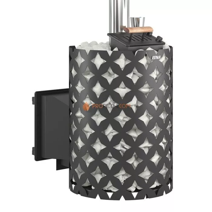 Печь для бани Этна 18 (Панорама) "М" Закрытая каменка