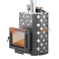 Печь для бани Этна 18 (Панорама) "М" Закрытая каменка