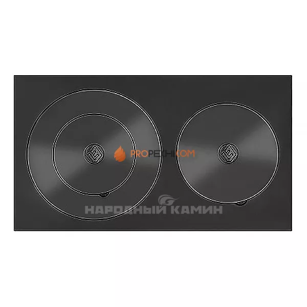 Везувий Плита двухконфорочная 4В 710х410 мм