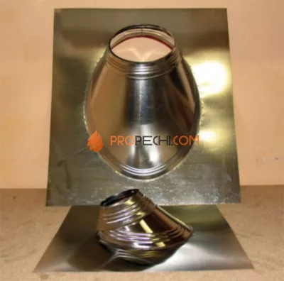 Проход через крышу с юбкой D=280 45гр. нерж. ФлюГранд