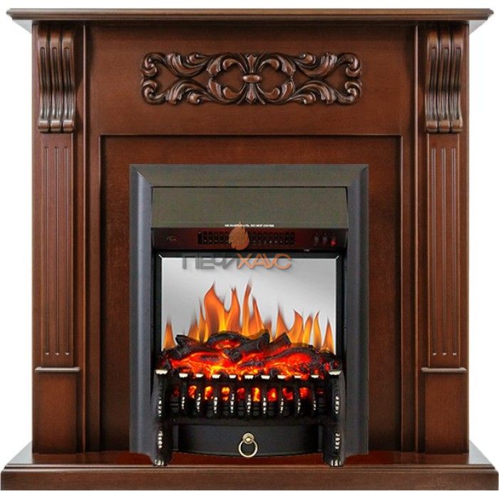 Каминокомплект Royal Flame Venice - Махагон коричневый антик с очагом Fobos FX M Black