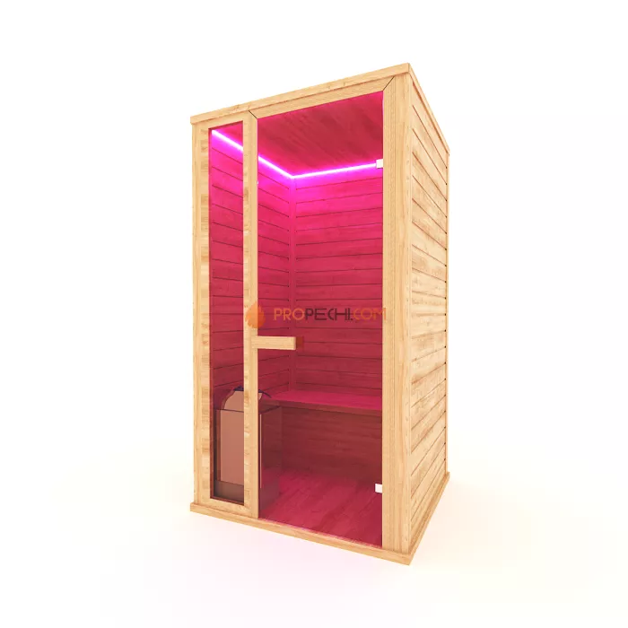 Финская сауна НКЗ 1-местная прямая 95x120x200 см, вход со стороны 120 см