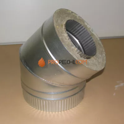 Отвод 45гр. D=250\350 Sвнутр.=1.0 aisi 321-оцинк. ФлюГранд