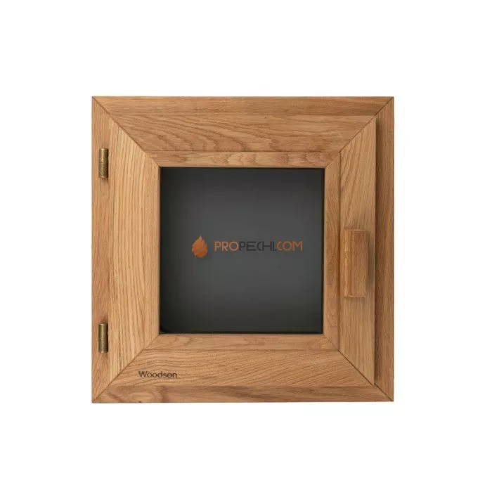 Окно Woodson PRO 50x50, стекло GREY дуб, левое