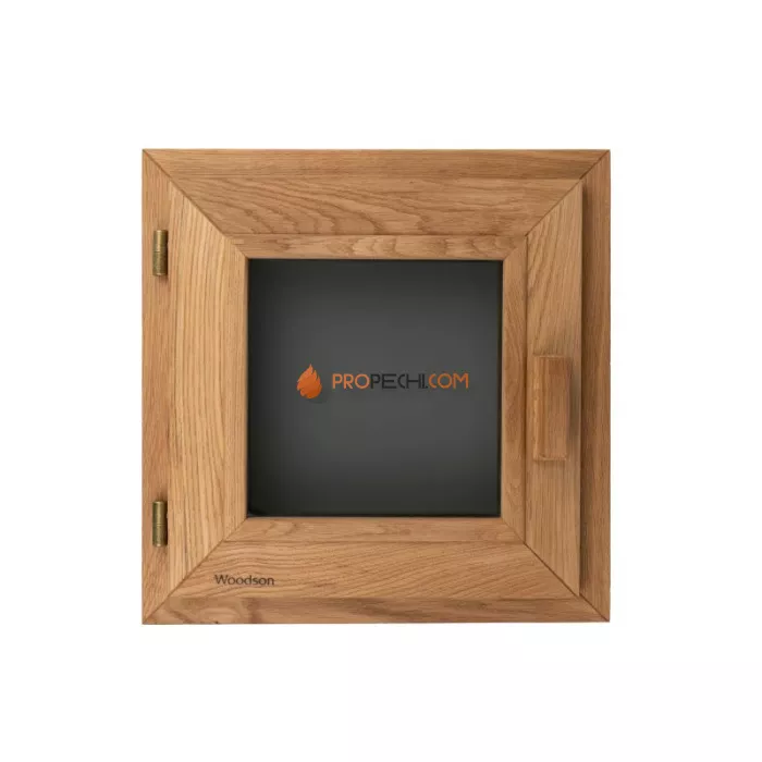 Окно Woodson PRO 50x50, стекло GREY дуб, левое