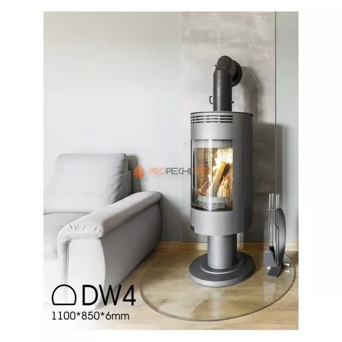 Стекло напольное под печь DoorWood DW4 Прозрачное 1100x850 h=6