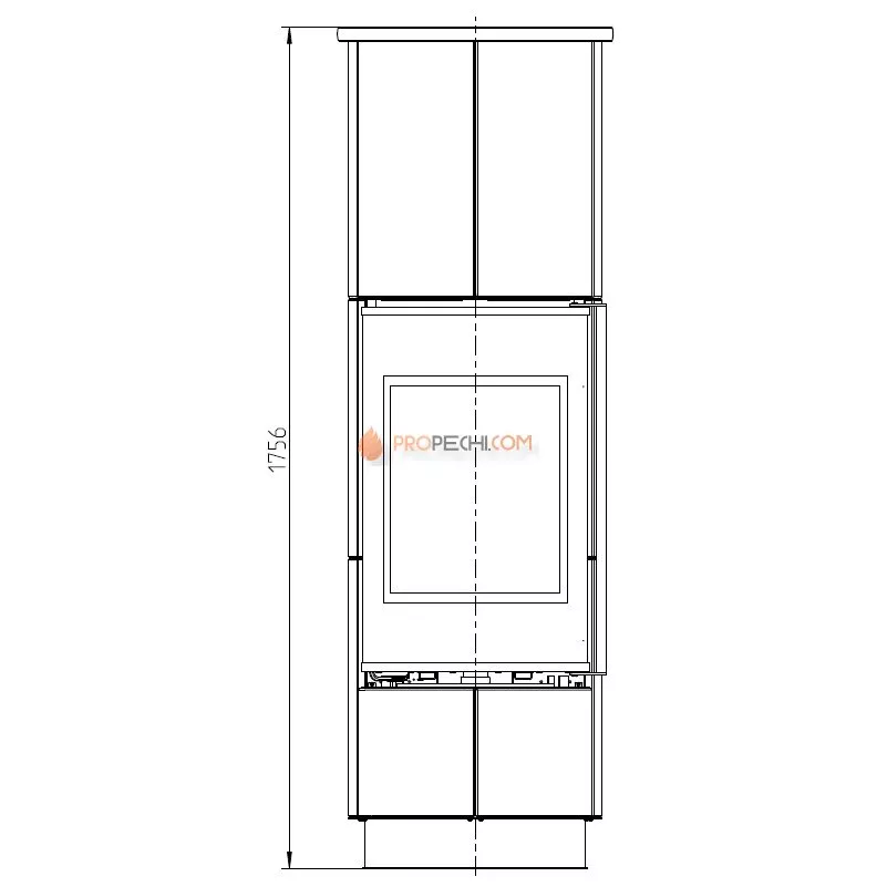 Печь-камин Thorma DELIA Extra Serpentino, черная