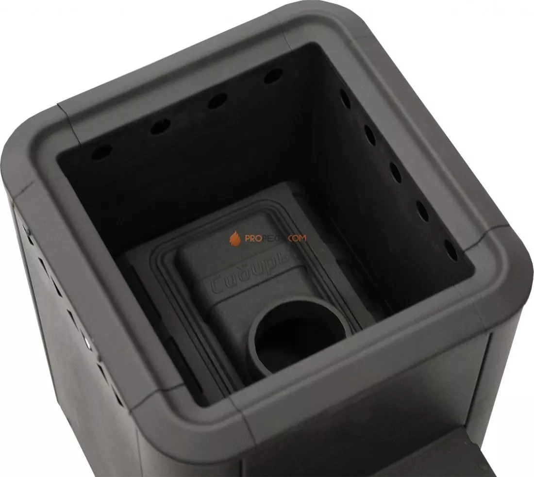 Чугунная банная печь НМК Сибирь-15 конвекционная с выносным топочным каналом