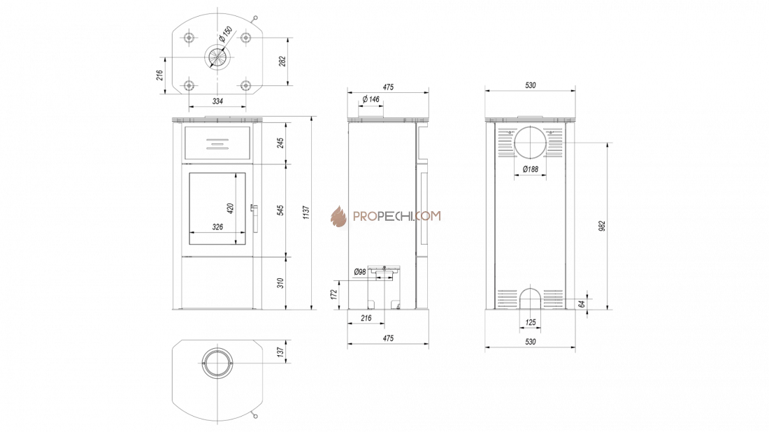 Печь-камин Kratki Titan