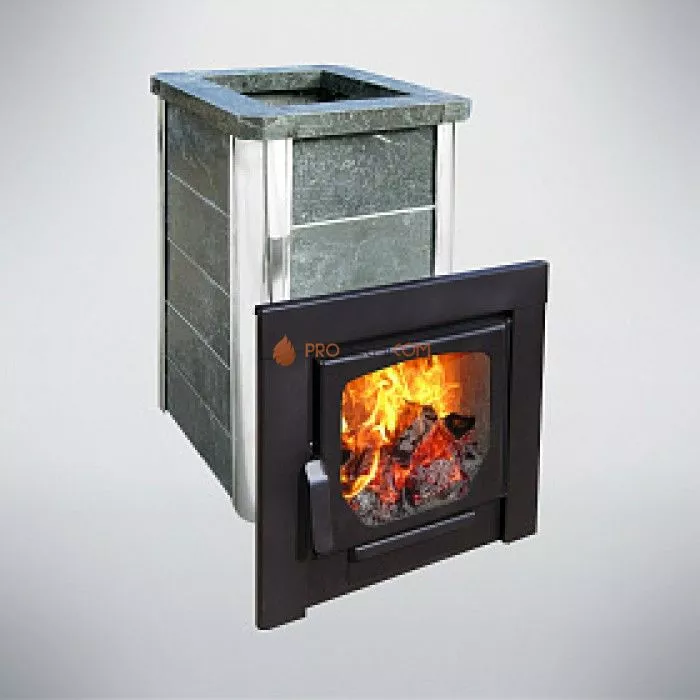 Дровяная печь для бани Варвара Сказка укороченная