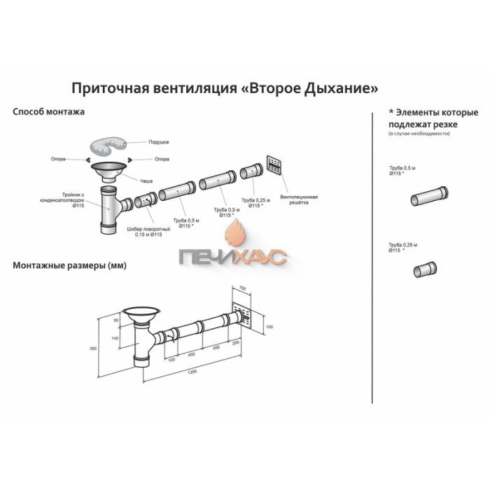 Вентиляция WoodSoon Второе дыхание для бани Standart