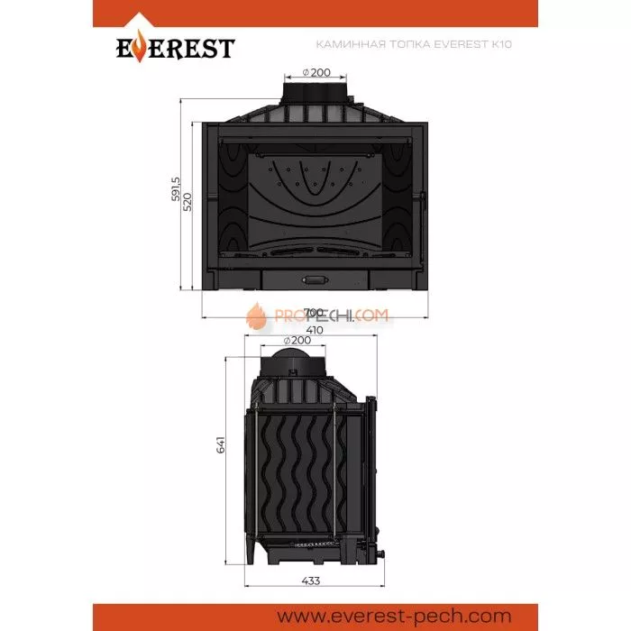 Каминная топка EVEREST К10