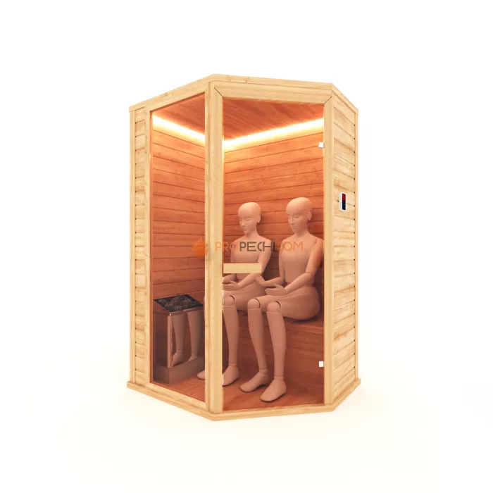 Финская сауна НКЗ 2-местная угловая 110x135x200 см