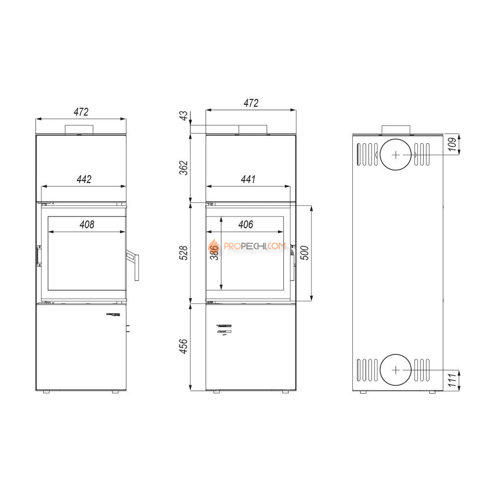 Печь-камин Defro Home Quadroom