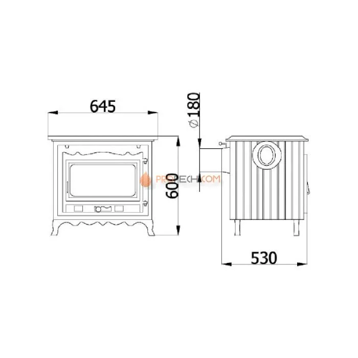 Печь-камин KAWMET (P 2)