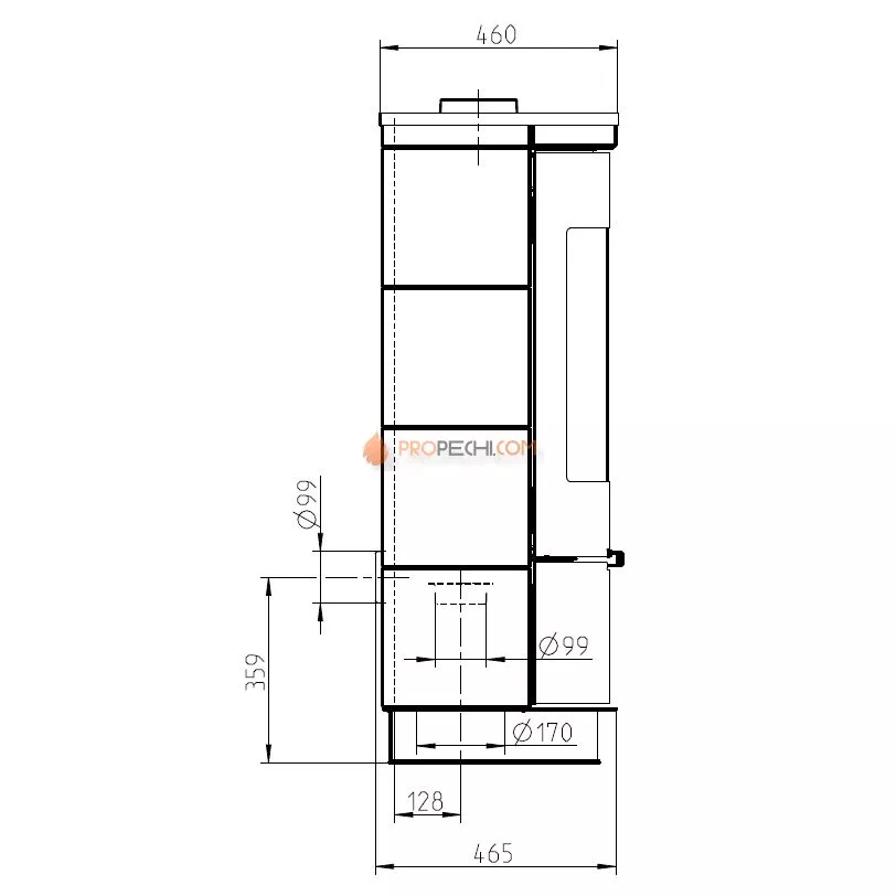 Печь-камин Thorma ANDORRA Ceramic Standard, белая