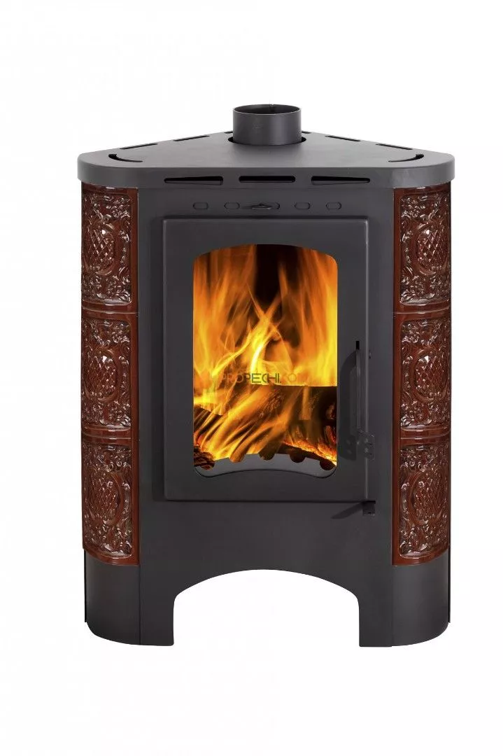 Бавария Угловая Радиус изразцовая Барокко коричневый с металлической крышкой