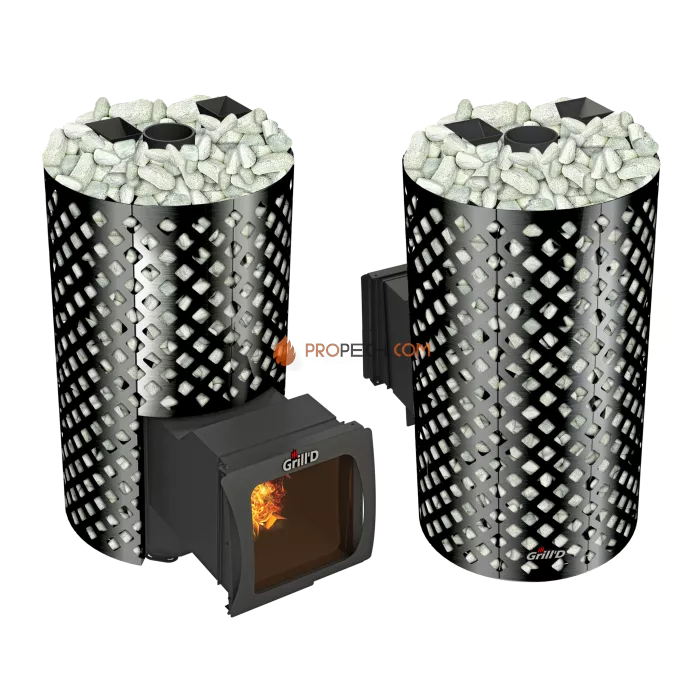 Дровяная банная печь Grill’D Violet World Romb Long Window Max Pro