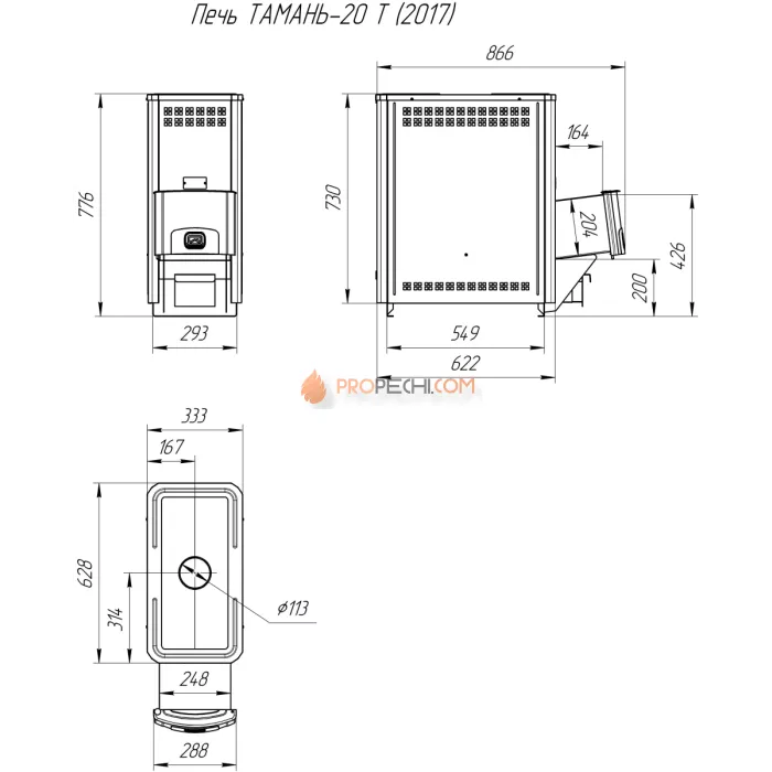 Печь для бани Теплодар Тамань-20 Т (1.1)