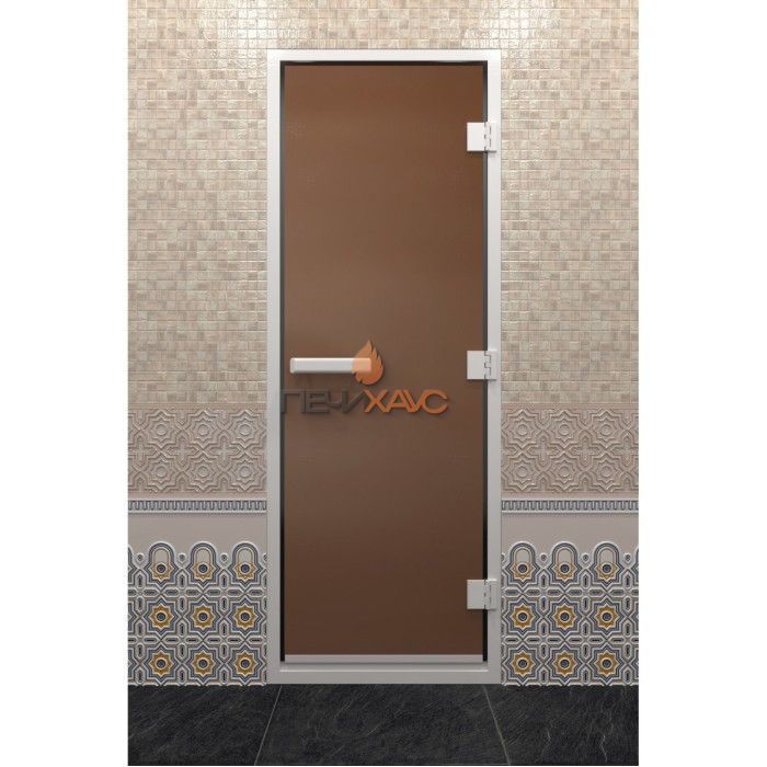Дверь для хамама DoorWood Бронза матовая, 1800х600 мм