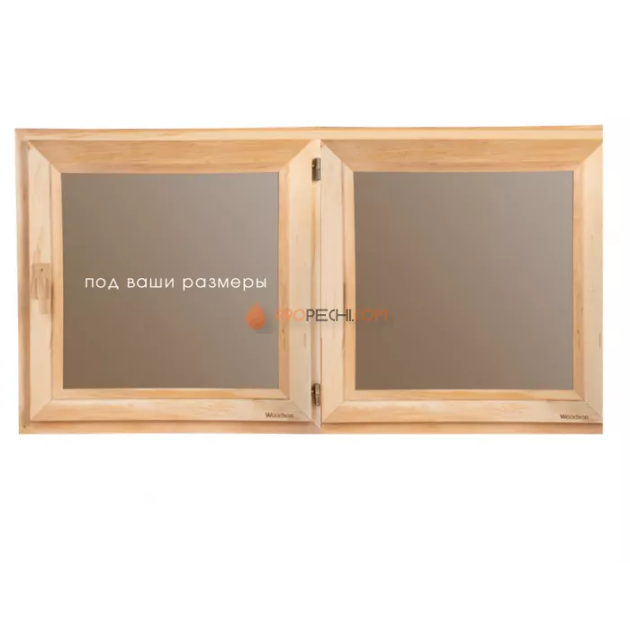 Окно Woodson спец. заказ, двойная форточка, размер более 60x60, ясень