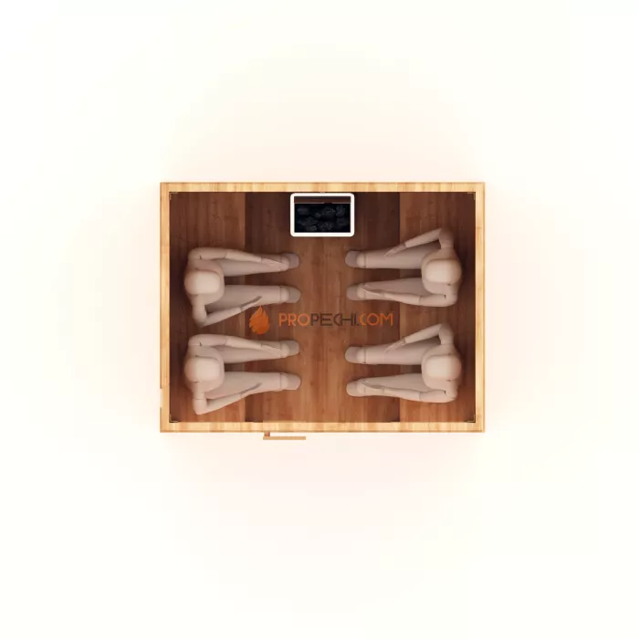 Финская сауна НКЗ 4-местная прямая 170x130x200 см, вход со стороны 170 см