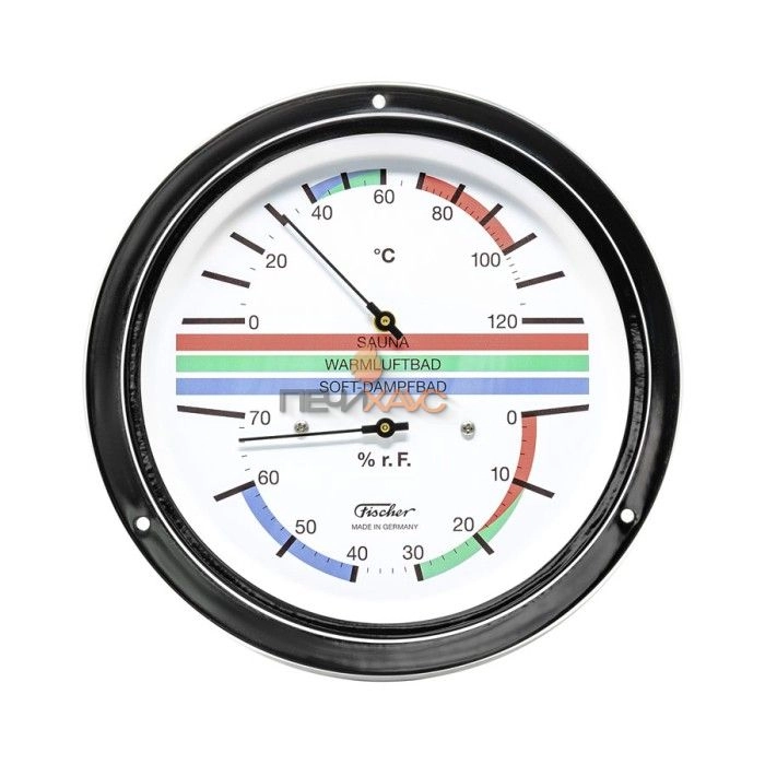 Термометр-гигрометр для сауны Fischer в латунном корпусе 5094-47